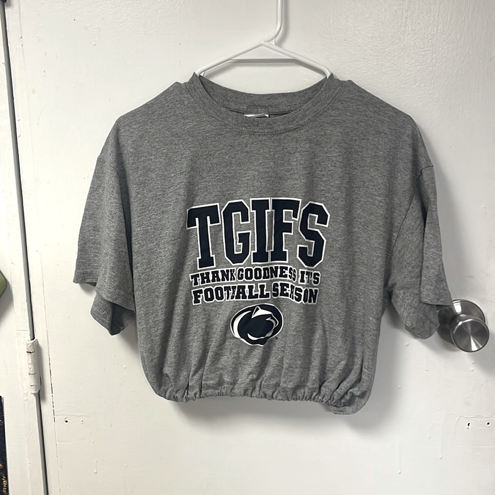 Penn State Tailgate cropped t shirt with elastic
